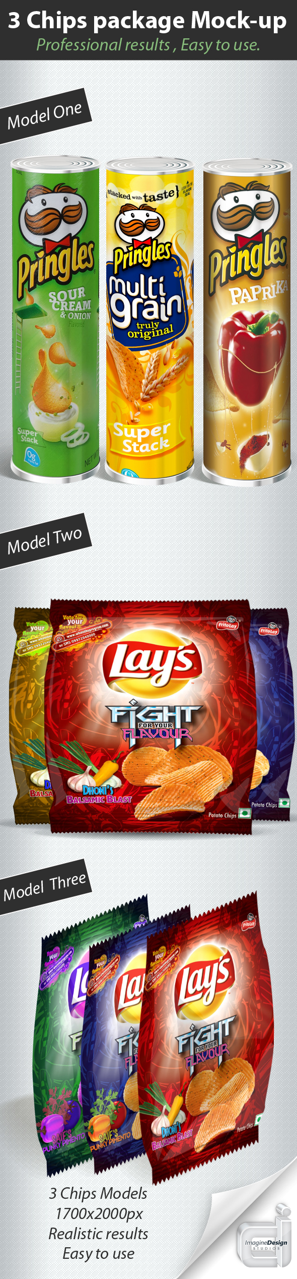 3 Chips packages Mock-up