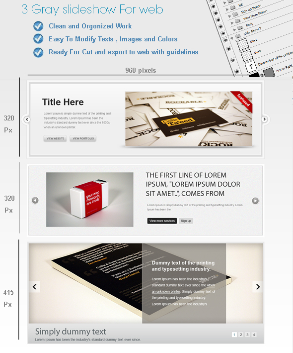 3 Gray Web SlideShows