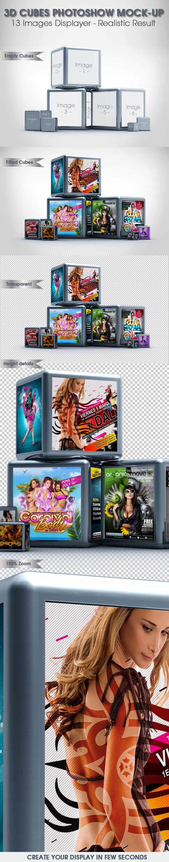3D Cubes Photoshow Mock-up 3D Cubes Photoshow Mock-up