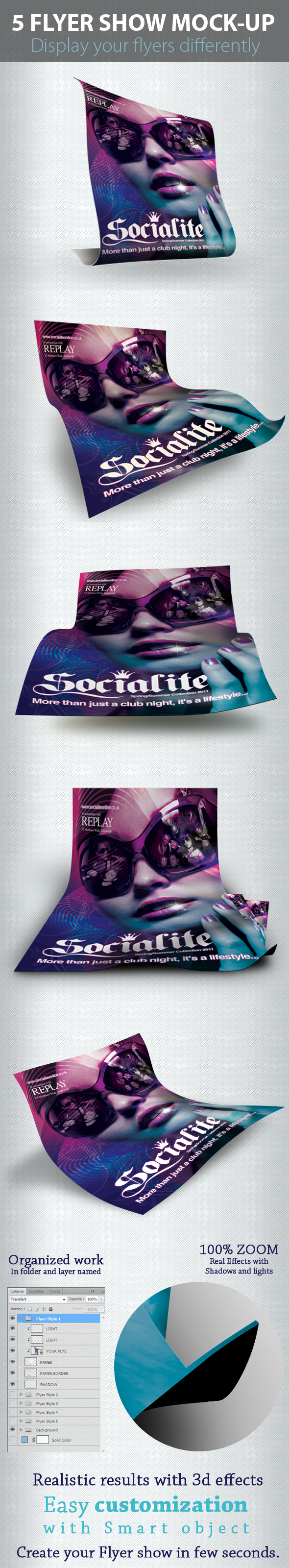 5 Flyers Show Mock-up 5 Flyers Show Mock-up
