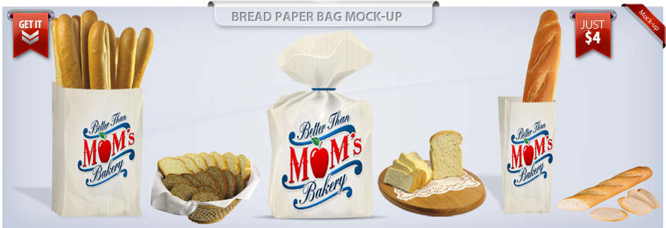 Bread-Paper-Bag-Mock-up Bread Paper Bag Mock-up