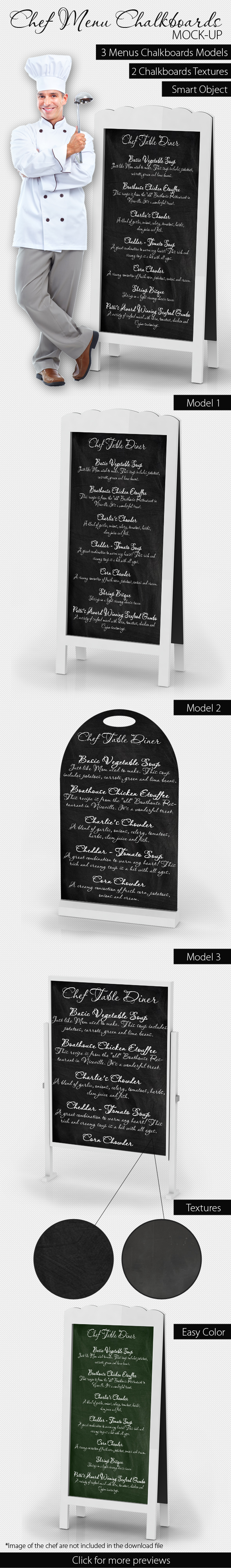 Chef Menu Chalkboards Mock-Up