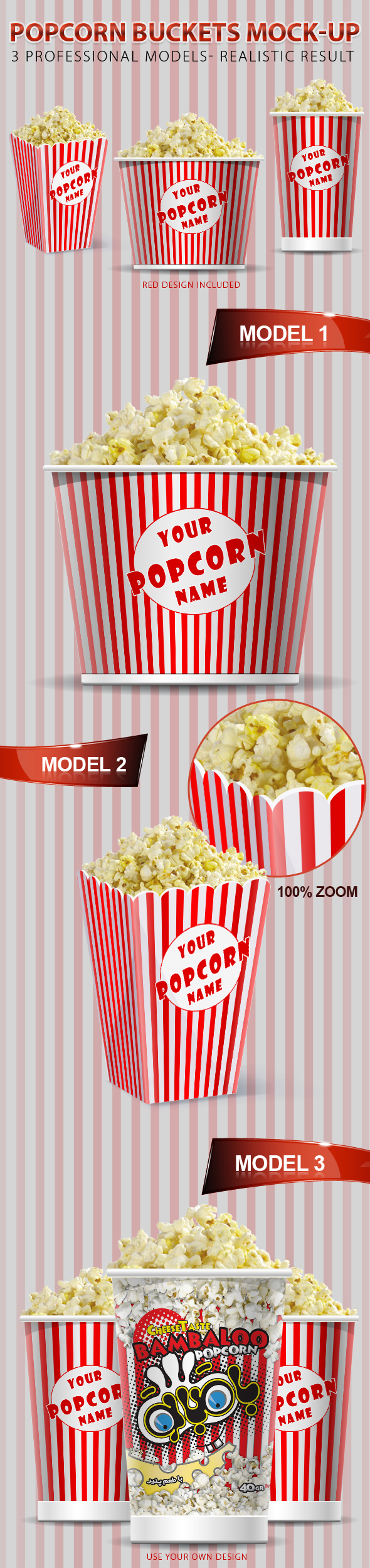 Popcorn Buckets Mock-up Popcorn Buckets Mock-up