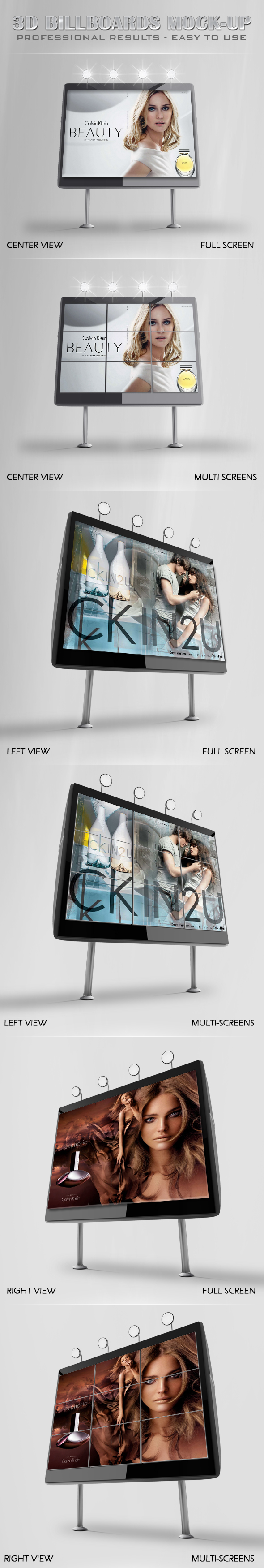 Professional 3D Billboards Mock-up