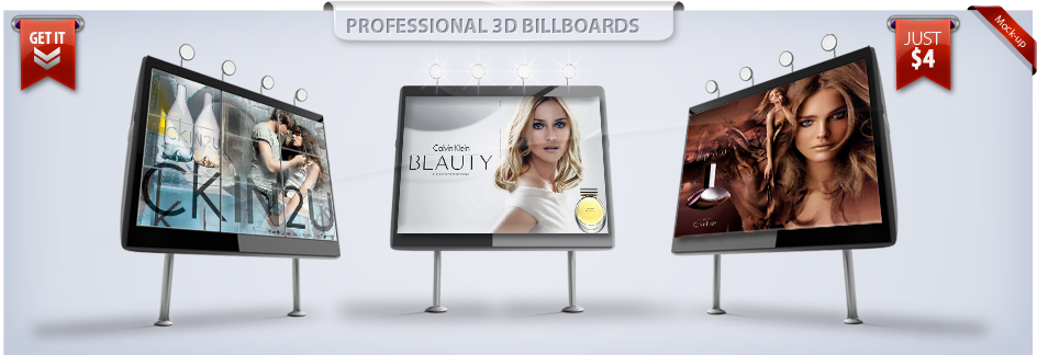 Professional 3D Billboards Mock-up 