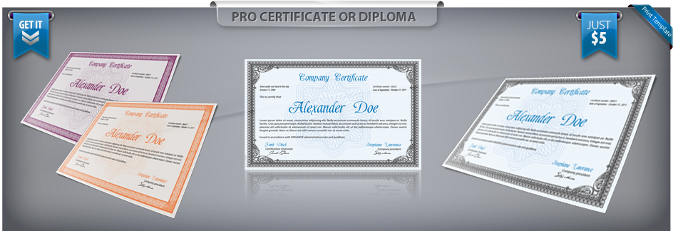 Professional Certificate or Diploma Templates