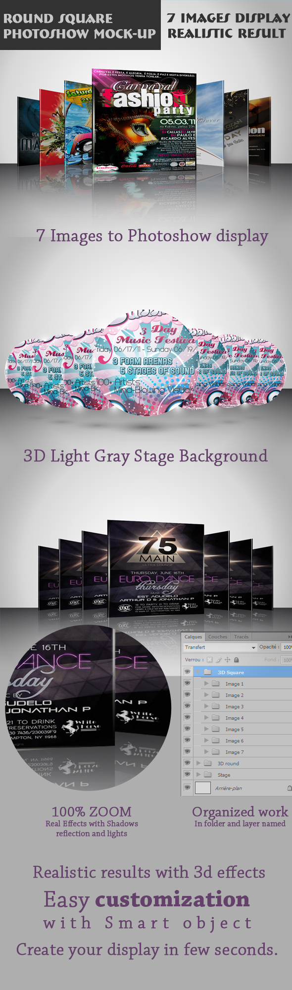 Round Square Photoshow Mock-up Round Square Photoshow Mock-up
