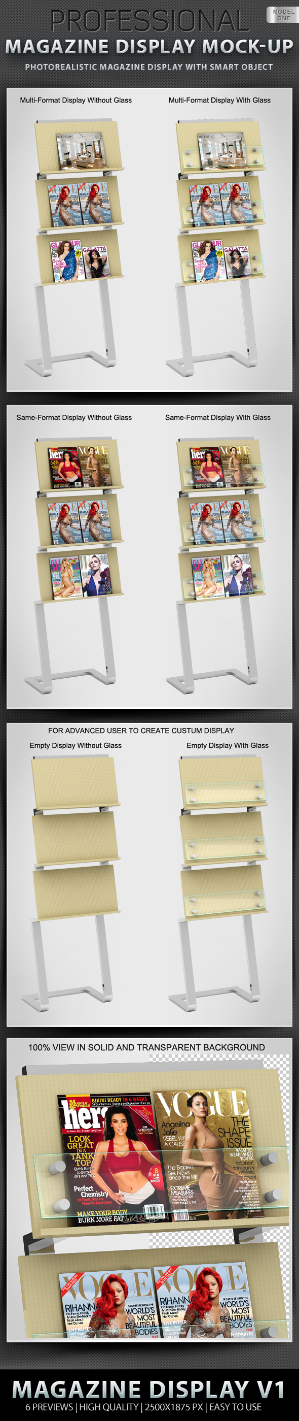 Professional Magazine Display Mock-up V1 Professional Magazine Display Mock-up V1