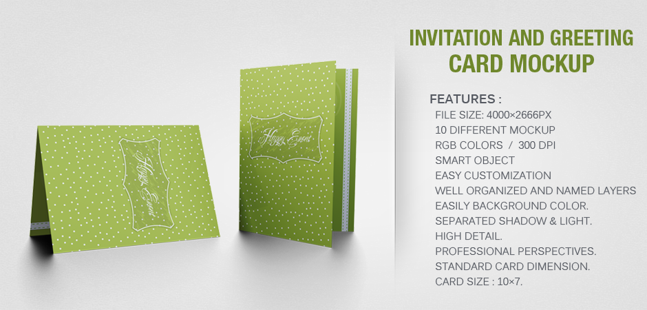 Invitation and Greeting Card Mockup V1