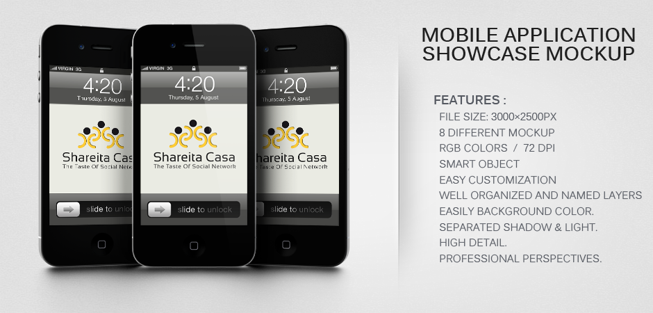 Mobile Application Showcase Mockup