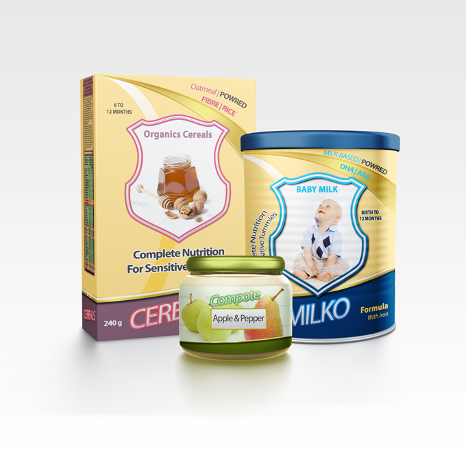 Baby Food Packaging Design Mockup