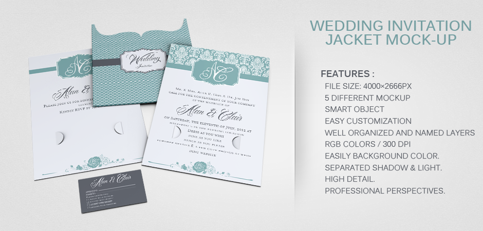 Wedding Invitation Jacket Mock-up