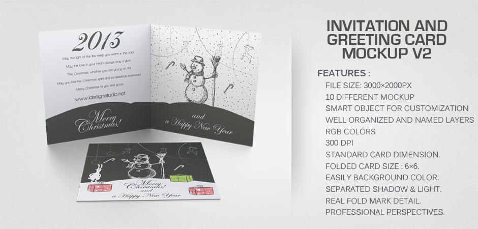 Invitation and Greeting Card Mockup V2