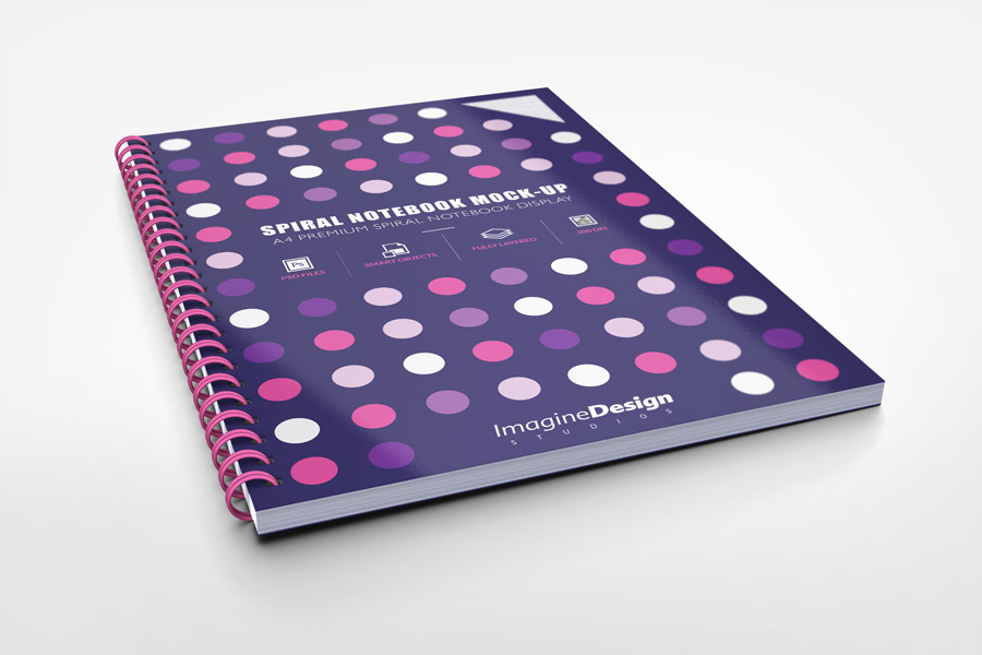 A4 Spiral Notebook Mockup