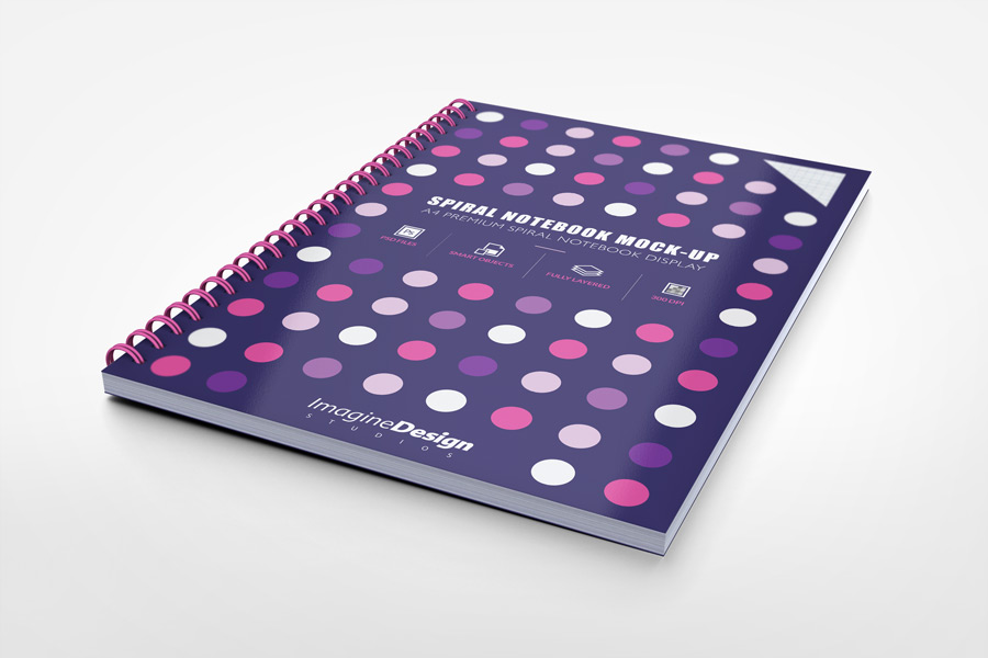 A4 Spiral Notebook Mockup