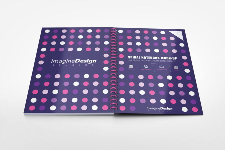 A4 Spiral Notebook Mockup