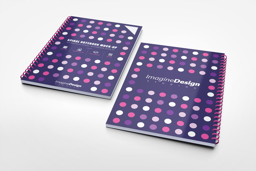 A4 Spiral Notebook Mockup