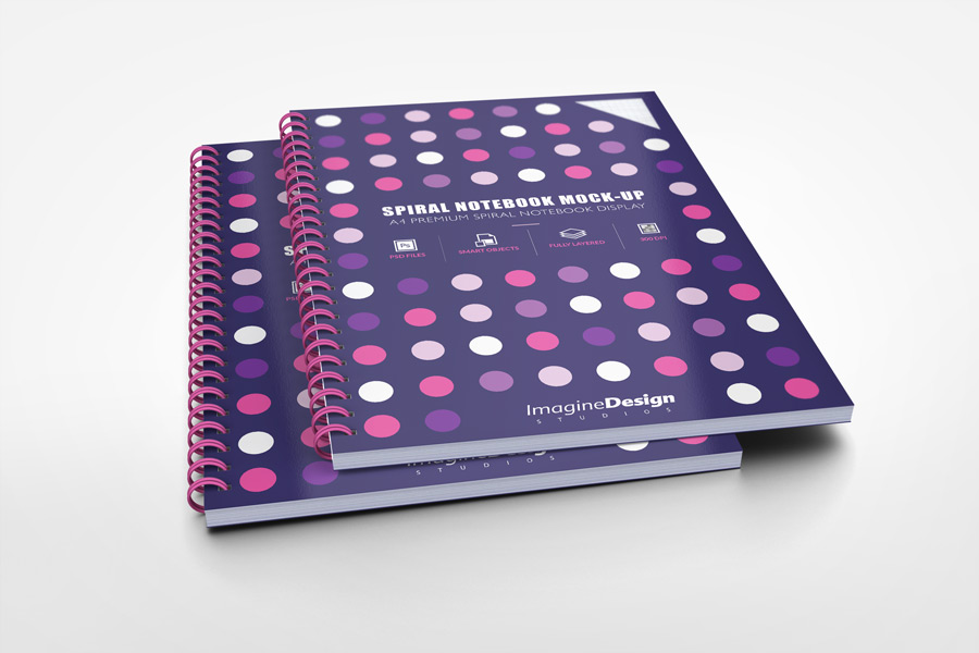 A4 Spiral Notebook Mockup