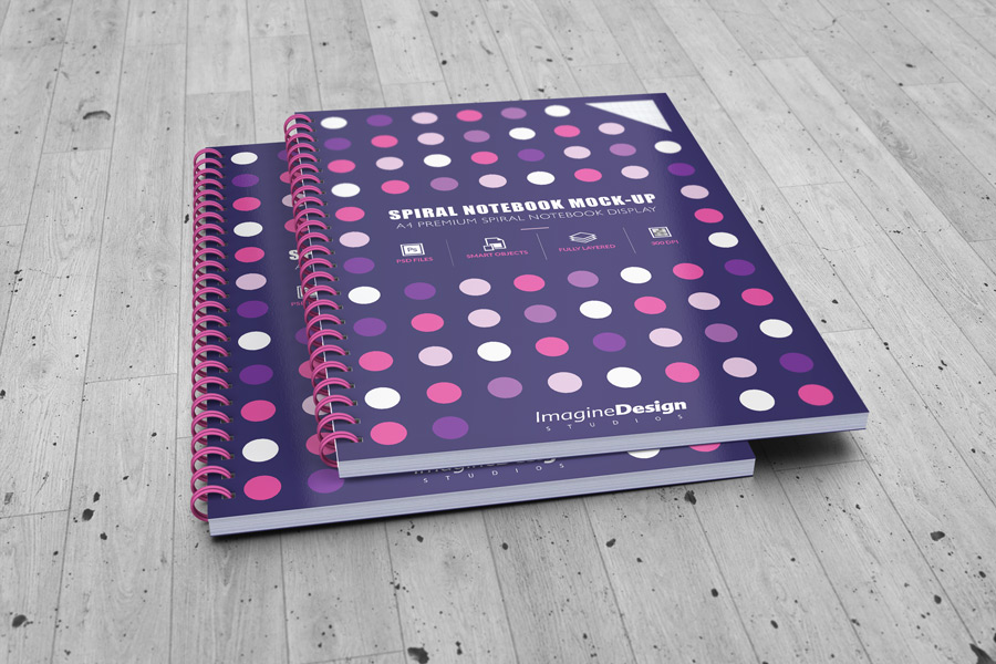 A4 Spiral Notebook Mockup