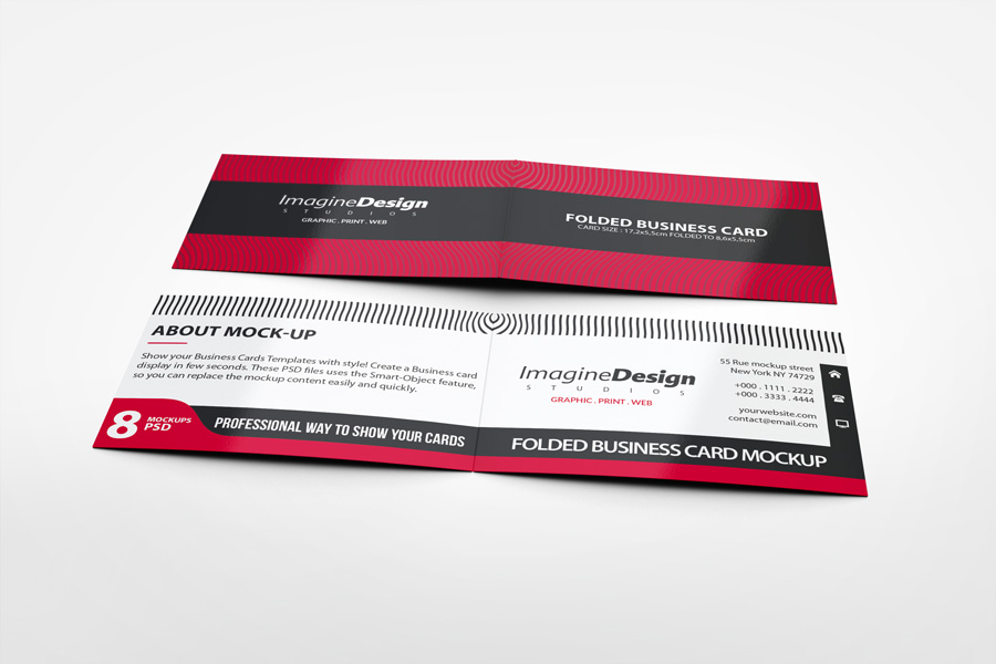 Folded Business Card Mockup V1