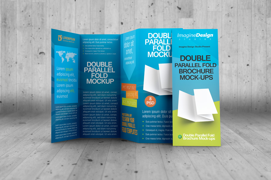 Double Parallel Fold Brochure Mockup