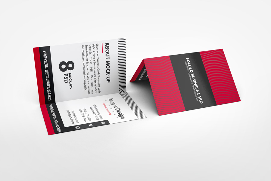 Folded Business Card Mockup V2