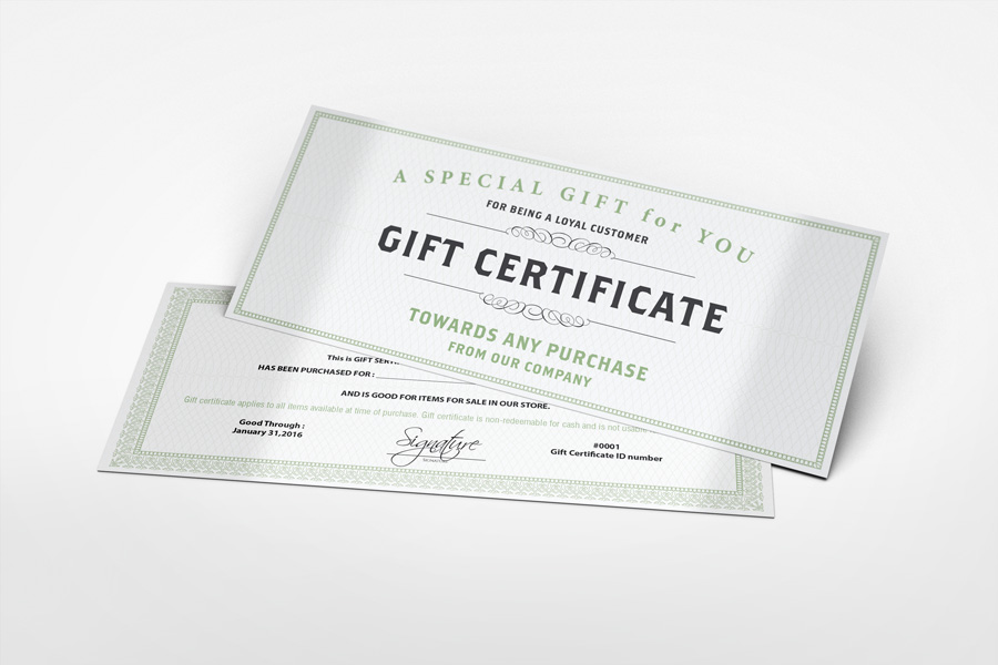 Gift Certificate Mockup