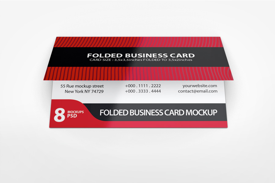 Folded Business Card Mockup V3