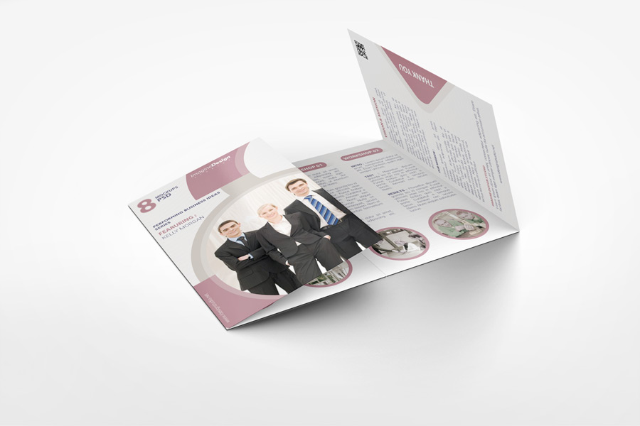 Roll Fold Brochure Mockup