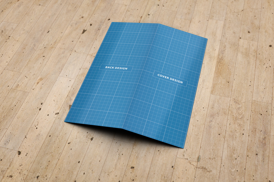 US Letter Half-Fold Brochure Mockup