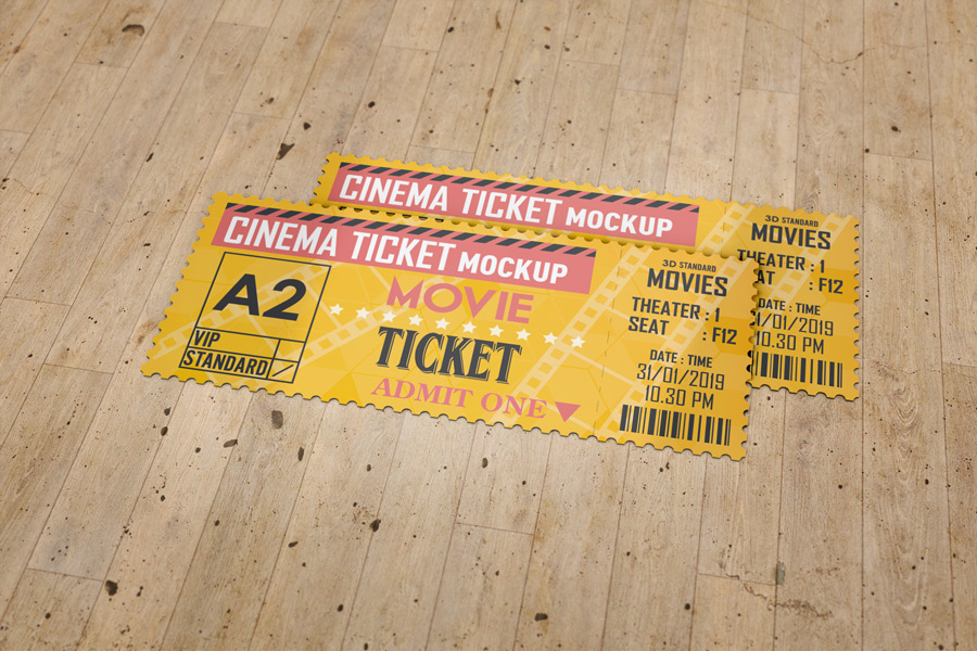Cinema Ticket Mockup