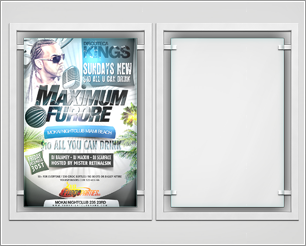 Download Poster Display and Glass Flyer Mockup | Product Mock-up