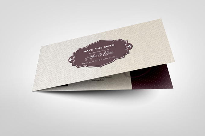 DL Folded Invitation Card Mock-Up
