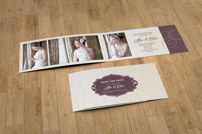 DL Folded Invitation Card Mock-Up