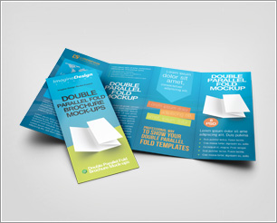 Double Parallel Fold Brochure Mock-up by idesignstudio.net