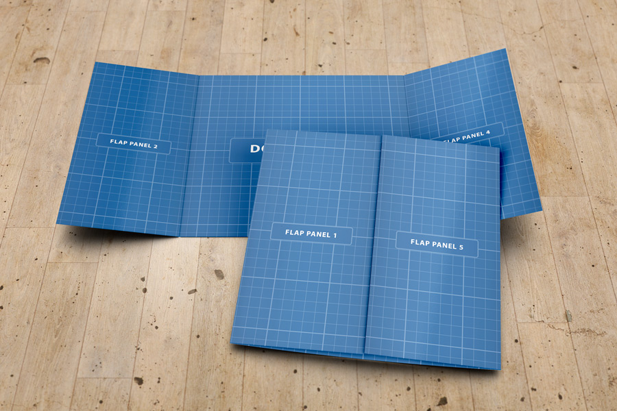 Square Gate Fold Brochure Mockup