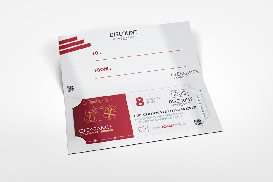 Gift Certificate Cover Mock-up