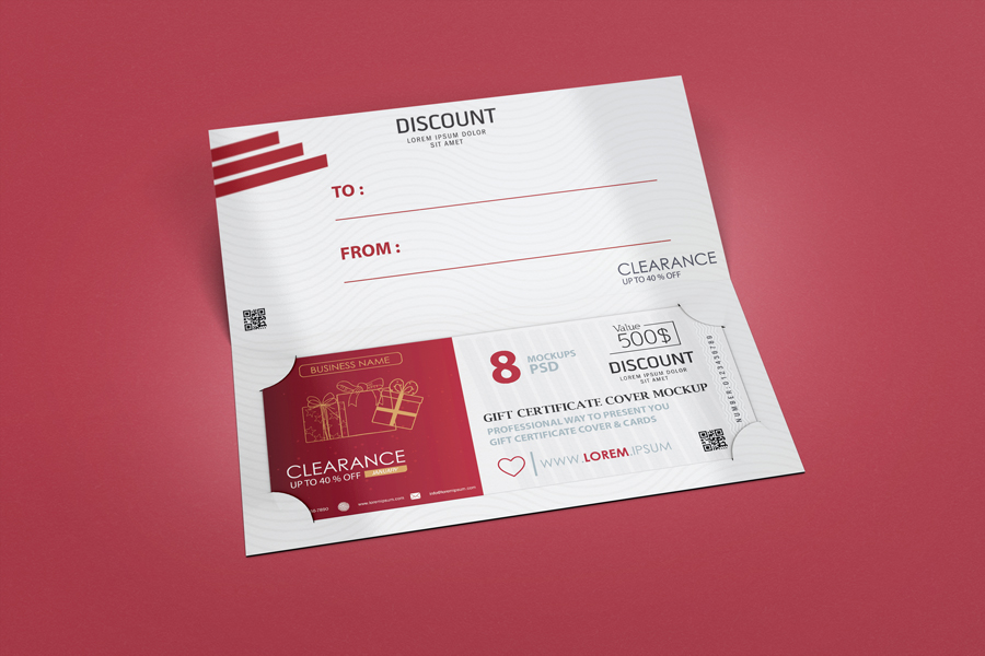 Gift Certificate Cover Mock-up